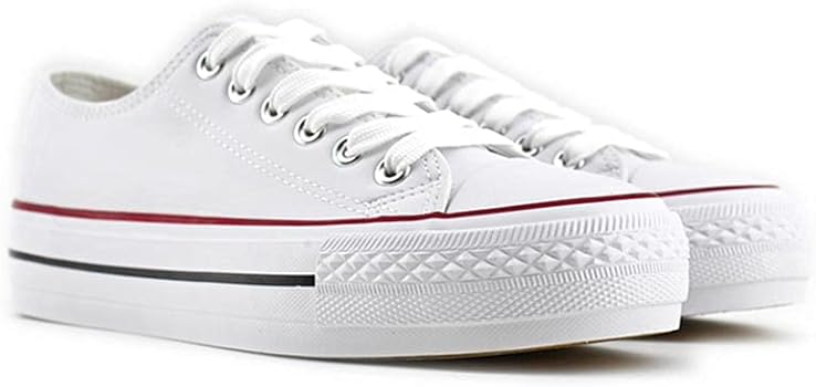 Zapatilla De Polipiel con Cordón Casual para Mujer2