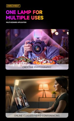 Image of ZETY Portable LED Video Light with Clip, Rechargeable Camera Light for Zoom Meetings, Photography & Laptop Use, 100 LED Beads, Dimmable Brightness for Streaming, Video Calls & Content Creation