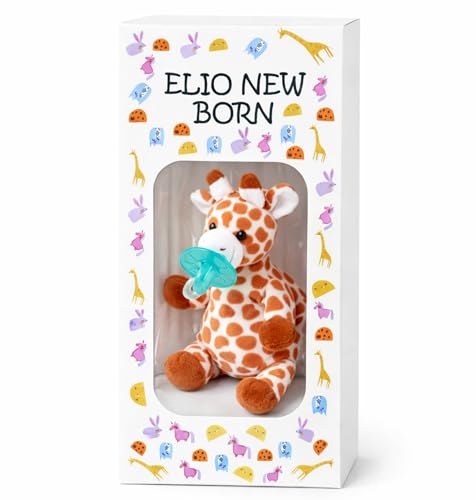 Sucette bébé avec peluche - silicone sans BPA - doudou sucette tétine (Giraphe)