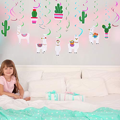 Meekoo MEEKOO-HANGING SWIRL-01 20 Pieces Llama Cactus Hanging Swirl Decorations Swirl Ceiling Decor thumb #6