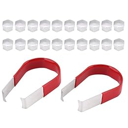 Jwthee Lug Nut Covers, 20PCS 19mm Chrome Universal Wheel Nut Bolt Cap Cover Wheel Lug Nut Covers Bolt Caps Wheel Bolt Dust Caps with Removal Tool for Auto Rims Nut Exterior Protection