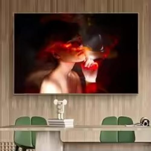 Peinture d'art mural avec portrait de femme pour une décoration de salon zen