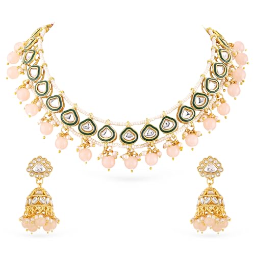 Image of Rubans Necklace Set Kundan Traditional Statement Jewellery Gift for Women & Girls