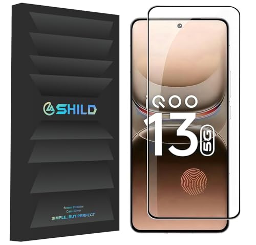 Image of SHILD HD Clear Tempered Glass Screen Protector for iQOO 13 - 9H Hardness, Ultra Clear, Scratch Resistant, Case Friendly, Easy Installation Kit (Pack of 1)