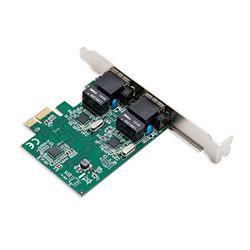 Image of Syba Dual Port Gigabit Ethernet PCI Express 2.1 PCI-E x1 Network Adapter Card (NIC) 10 /100 /1000 Mbps Card with Realtek RTL8111 Chipset, 2 Port (SD-PEX24041)