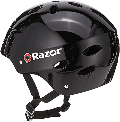 Razor A5 Lux Kick Scooter For Kids Ages 8+ - 8" Urethane Wheels, Anodized Finish Featuring Bold Colors And Graphics, For Riders Up To 220 Lbs & V-17 Youth Multi-Sport Helmet, Gloss Black #TOP5