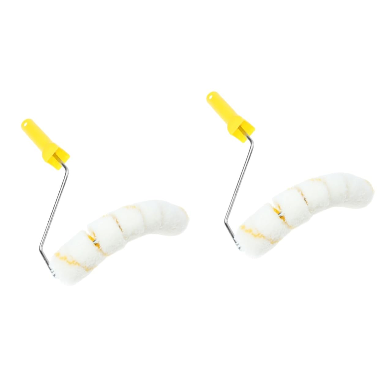 2St Rohrbürste rundbürste autopinsel Farbauftragbürste Malwerkzeug für Rohre Malerwerkzeug für Rohre Glanzwalze Walzenfarbe Malerrolle Arc-Malwalze Walzenbürste Plastik Yellow DOITOOL