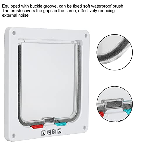 01 02 015 Pet Flip Door, Plastic Cat Flip Door Durable 4 Switching Modes Weatherproof With Screw For Household For Indoor And Outdoor(White, S) #TOP4