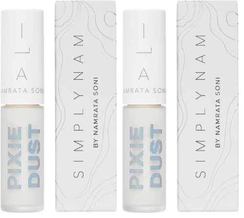 Image of SIMPLYNAM Pixie Dust Multi-Use Glitter Glow | Liquid-to-Powder Formula | Buildable Shimmer | Lightweight & Hydrating | Vegan & Cruelty-Free | Multi-Use for Face & Body | Starlight (Pack of 2)
