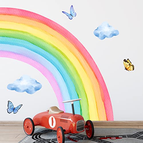Supzone Vinilo Decorativo Grande Arcoiris y Mariposa miniatura 2