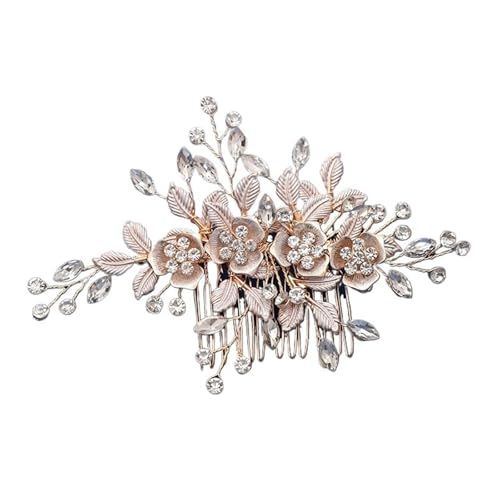 Peigne de mariage romantique en perles et fleurs pour couronner l'amour de la mariée