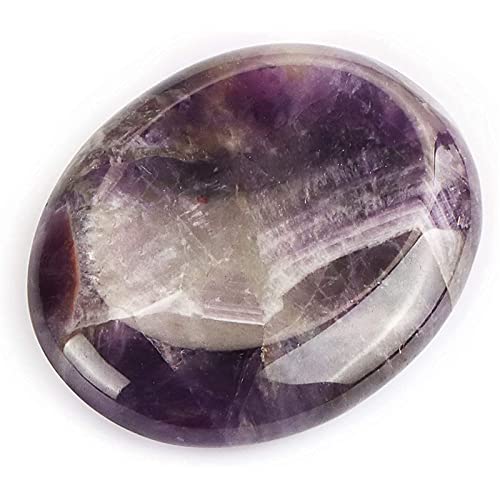 Artistone Crystal Palm Stone Polierte Chakra Daumen Sorgensteine Set Heilkristalle für Angst Stressabbau Meditation Reiki Balancing mit Geschenkbox (Amethyst) Cover