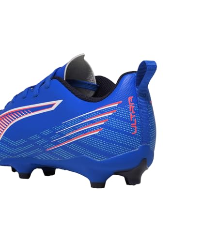 PUMA Ultra 6 Play FG/AG Jr Chaussures de Football Unisexes pour Enfant, PUMA Ultra Bleue, Blanche et Rouge, 33 EU