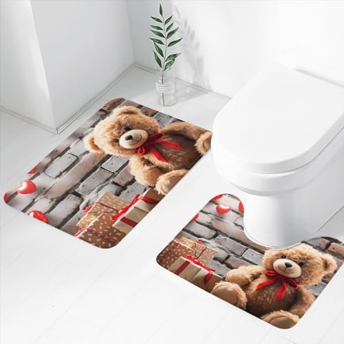 Tapis de bain ours mignon cadeau Saint-Valentin original