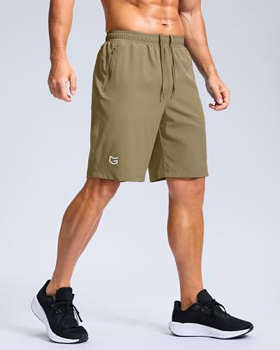 Image of G Gradual Men's Athletic Running Shorts with Zipper Pockets Quick Dry 7 inch / 5 inch / 9 inch Workout Gym Shorts for Basketball Hiking