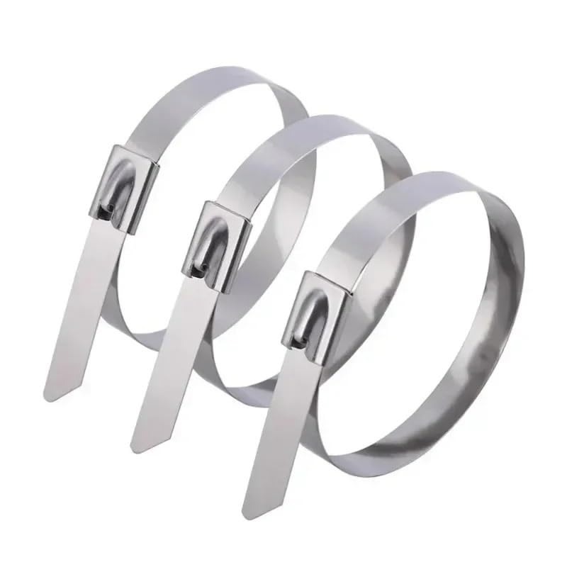 Fascette metalliche, Fascette for cavi in ​​acciaio inossidabile da 100 pezzi Fascette for cavi di fissaggio autosigillanti Morsetti for fascette autobloccanti in metallo multifunzione for impieghi gr