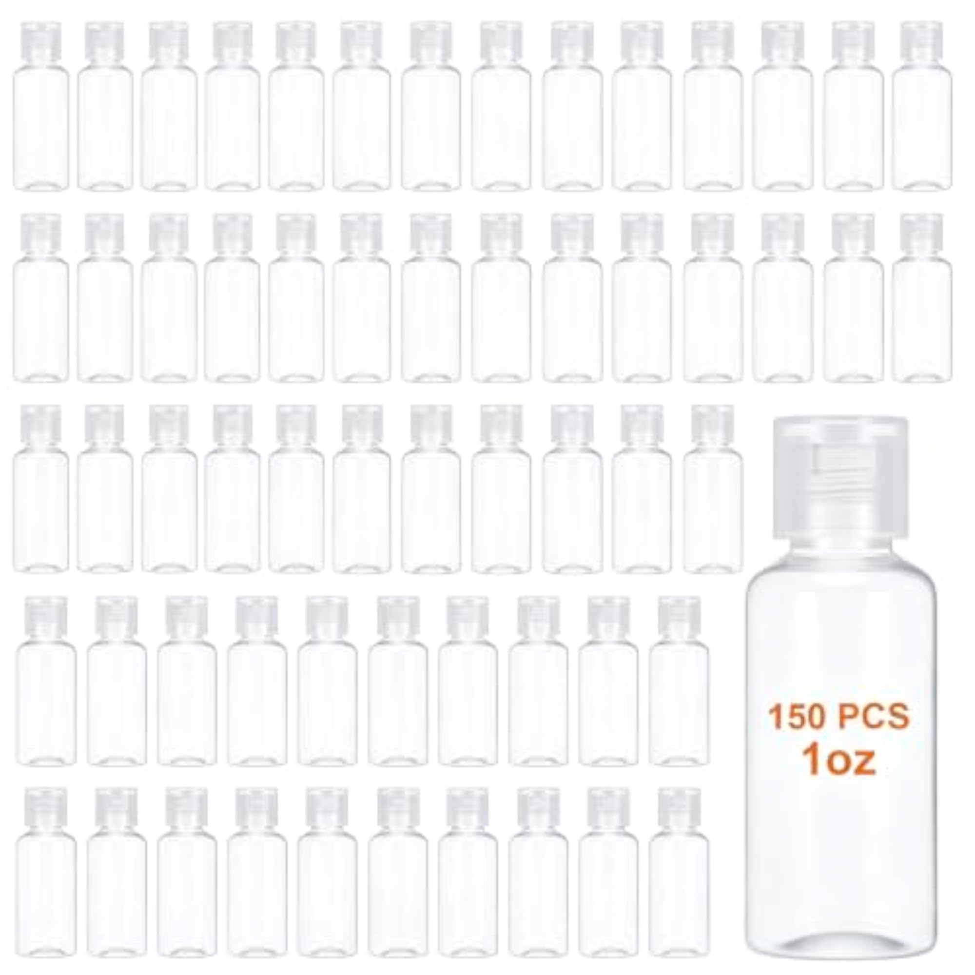 150 Pcs 1 oz Travel Bottles, Clear Plastic Containers