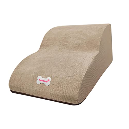 perfk Escalones de Espuma para Mascotas para Perros y Gatos pequeños, Escalera de rampa portátil para sofá, sofá y Escalada de Cama Alta, Soporte de peldaño, Khaki