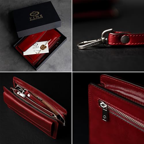 Time Resistance Lederclutch fr Herren - Herren Handtasche - Ledertasche Herren - Edles Portmonee - Umhngetasche Herren - Clutch aus Leder