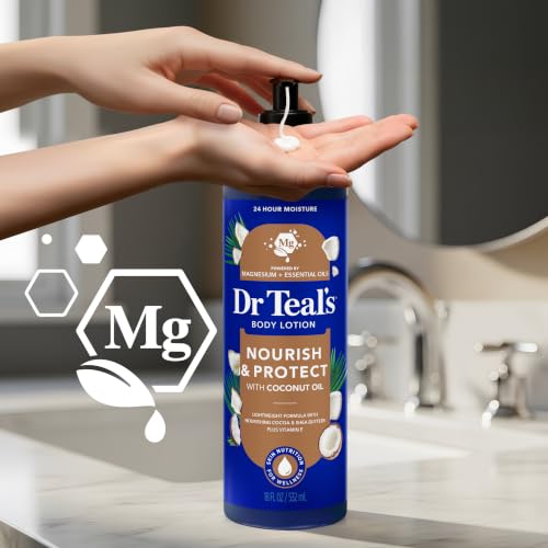 Dr Teal's 24 Hour Moisture+ Body Lotion, Coconut Oil & Essential Oils, 18 fl oz (Pack of 3) - image 4
