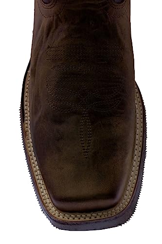 Texas Legacy Mens Dark Brown Western Leather Cowboy Boots Rodeo Saddle Square4