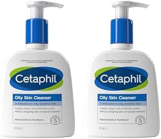 Oily Skin Cleanser, 473ml, Face Wash, For Combination to Oily Sensitive Skin, With Niacinamide (Pack of 2)