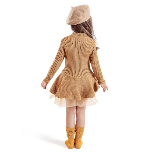 NNJXD Girls Long Sleeve Autumn Winter Knit Sweater Christmas Dress Casual Wear2