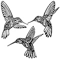 Metal Hummingbird Outdoor Wall Decor for Patio,Garden,Back Yard,Metal wall art 9.5'' Fence Decorations Outdoor,3PCS Black Bird Wall Hanging Decor Art for Bathroom,Bedroom,Living Room,Farmhouse