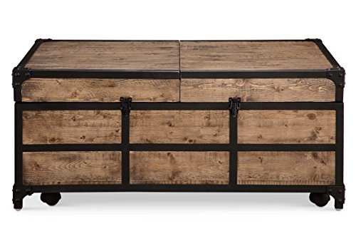 Magnussen T4039 Maguire Industrial Storage Trunk Coffee Table in Weathered Barley Finish