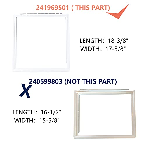 New Updated 241969501 Crisper Pan Cover, Shelf Frame Without Glass Refrigerator, Delicatessen Drawer Cover,Compatible with frigidaire, Replaces AP4433007,1512992,PS2363832,etc