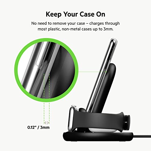 Belkin 3-In-1 Wireless Charger - Fast Charging Stand For Apple Iphone, Apple Watch & Airpods Case Compatible Qi Station For Multiple Devices - Black #TOP4