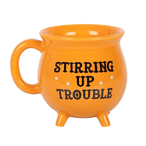 Something Different Stirring Up Trouble Cauldron Ceramic Mug (One Size) (Orange)