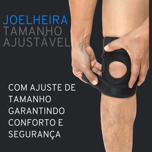 Joelheira de Compressão Esportiva Ortopédica Patelar Ajustável Rotula Estabilizadora Alivio De Dor e