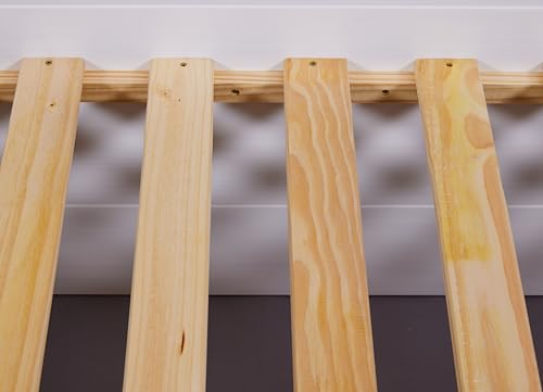 Inter Link - Cama Individual 90 x 200 cm - Cama Nido con Espacio de Almacenaje - Pino Macizo - 2 cajones Grandes y 1 cajón - Somier Incluido - Lacado Blanco - Efetivo 90 x 200 cm - imagen 7