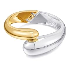 Chunky Teardrop Bangle-Two tone