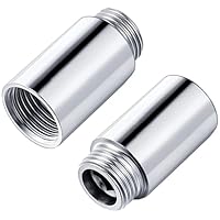 QZKJQDD Hahnverlängerung G1/2 Zoll x 30 mm, 2 Stück HahnverläNgerung, Fitting Edelstahl 1/2 Zoll VerläNgerung für WasserhäHne, Eckventile, DuschköPfe, GewindeverläNgerung, Wasseranschluss (3 cm)