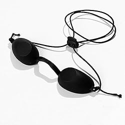 ANZONGYI Gafas de seguridad con parche de protección contra la luz, gafas de seguridad de silicona con caja esmerilada, gafas de seguridad UV con correa elástica para terapia de rayos infrarrojos IPL