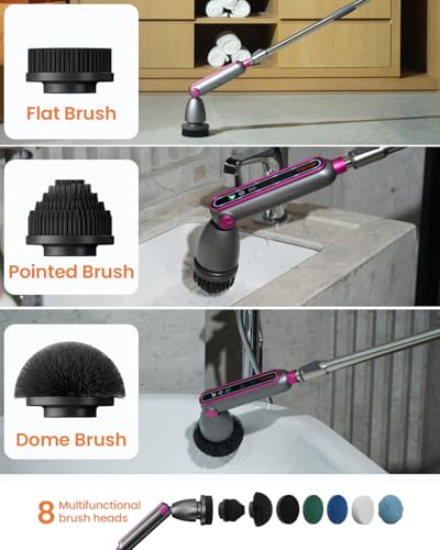 Image of Electric Spin Scrubber Replacement Brush Heads for Cordless Spin Scrubber, 3pcs Extra Brush Accessories Suitable for TECFUN S1 Pro & L1 Power Scrubber, Cleaning Brush for Tub,Tile,Floor-Black