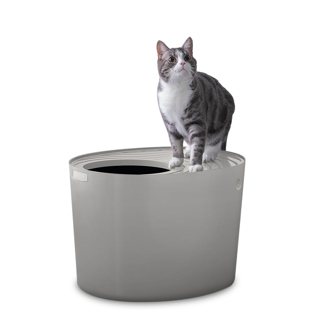 Amazon | 上から猫トイレ PUNT-530 ライトグレー | アイリスオーヤマ