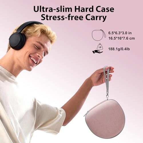 Image of Headphone Headset Case for Beats /JLab /Lorelei X8 /JBL /TOZO /BERIBES /Picun /KVIDIO Noise Cancelling Over-Ear Foldable Headphones (Pink)