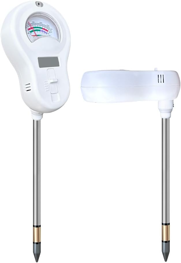 6-in-1 Soil Moisture Meter, PH Tester, Soil Moisture, Fertility, Sunshine Intensity, Temperature, Humidity, with Removable Probe for Gardens, Lawns, Farms (Including 1*AAA Batteries) (3)