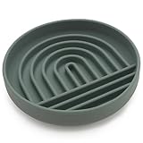 Should We Go? Slow Feeder for Dogs & Cats, The Slowdown Bowl Silicone Slow Eating Mealtime Solution with Modern Lick Mat Design, Reduces Gulping, Fits 1 Cup, 6” Across x 1.25” Tall, Small-Spruce