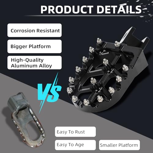Iuvwisn WX11140354 Dirt Bike Foot Pegs,Motorcycle Footpegs Wider Foot Pegs Rest Pedal Cnc thumb #6