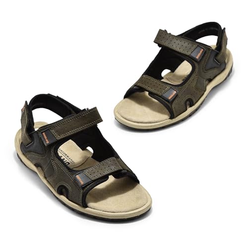 Image of Woodland Men Olive Green Sandal