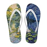 Uacyareni Tongs d'été confortables pour femme 35 45 EU, Feuille de lotus, 38 EU