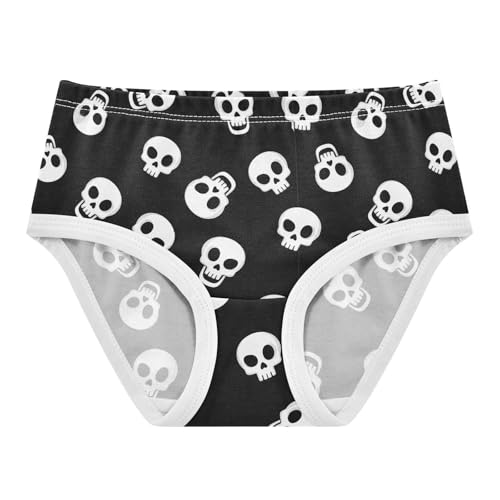 Toddlers Underwear Floral 2t Cotton Girl Panties Cute Animal Briefs Kids Undies Cartoon White Skulls Black Eye