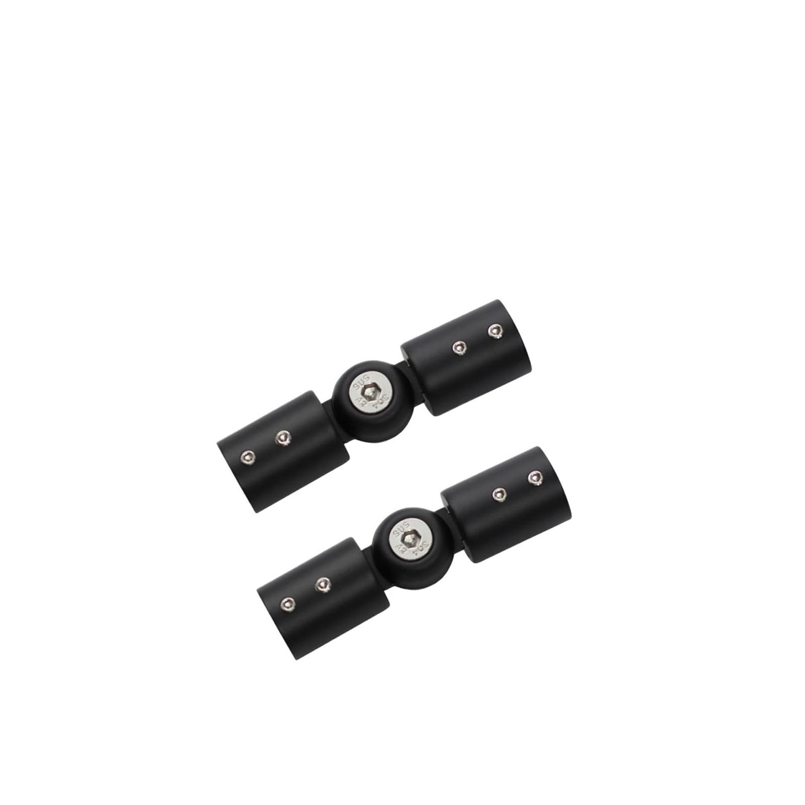 Corner Curtain Rod Connectors 2 Pieces Rod Connector for Bay Window Blinds Shower Room Elbow(19mm matt black)