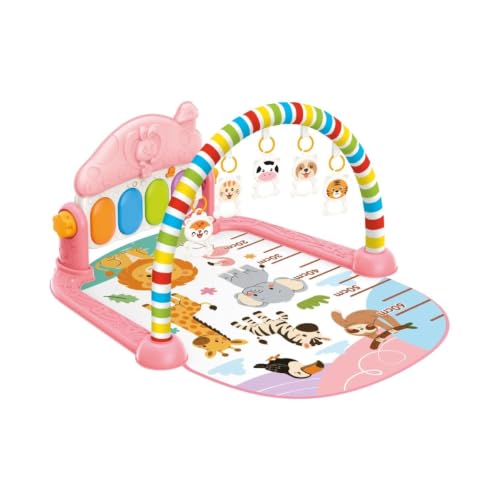 Tapete De Atividades Para Bebê Ginásio Piano Musical 5 Brinquedos Interativo Happy Maxi Baby (Rosa)