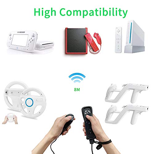 Nc Remote Controller And Nunchaku Controller Replacement For Wii Remote Controller And Nunchaku, Compatible With Nintendo Wii/Wii U Console, With Silicone Case And Wrist Strap(Black 1Set) #TOP5