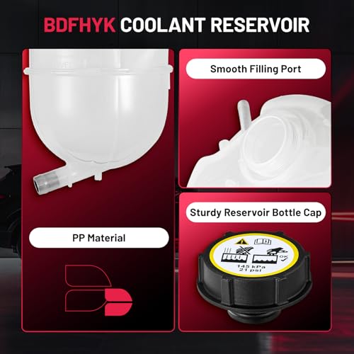 Image of BDFHYK Engine Coolant Expansion Reservoir Overflow Tank Compatible with E-150 E-250 E-350 E-450 E-550 Econoline Super Duty Club Wagon F-53 Motorhome Chassis Replace 603-029 FRT1511C FRT1536C